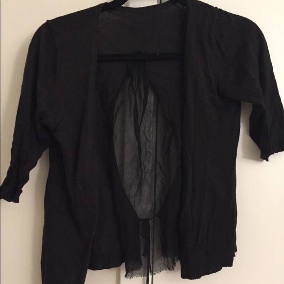Unique semi see through black cardigan - Picture 1 of 3
